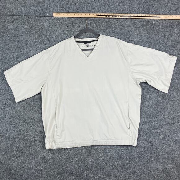Nike Golf Windbreaker Mens XXL Beige Short Sleeve V-Neck Pullover Jacket - Picture 1 of 7